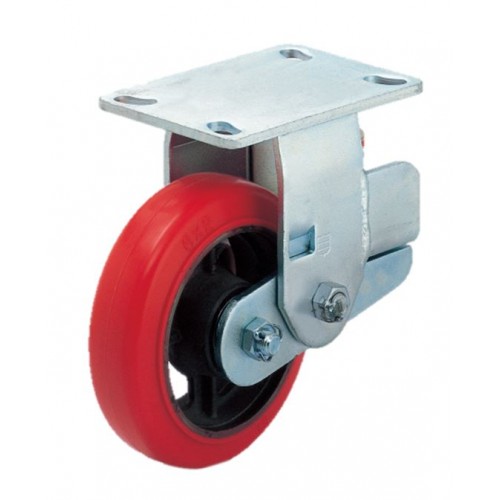Shock Absorbing Caster (Plate & Non-Swivel Type)